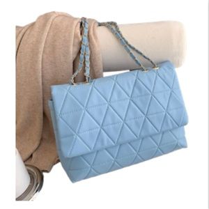 New blue simple fashionPU leather bag